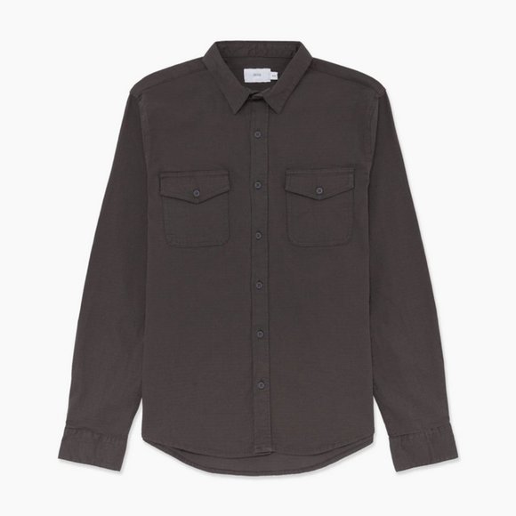 Onia All Terrain Cotton Stretch Ripstop Overshirt in Charcoal Size XL - Picture 4 of 11